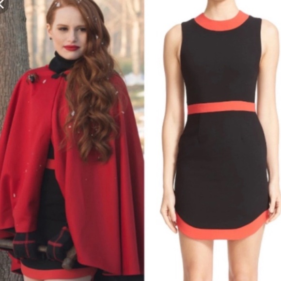 ALICE + OLIVIA Dress Size 10 Black Red Colorblock Kathleen NWT $295 As Seen On.. - Picture 3 of 15